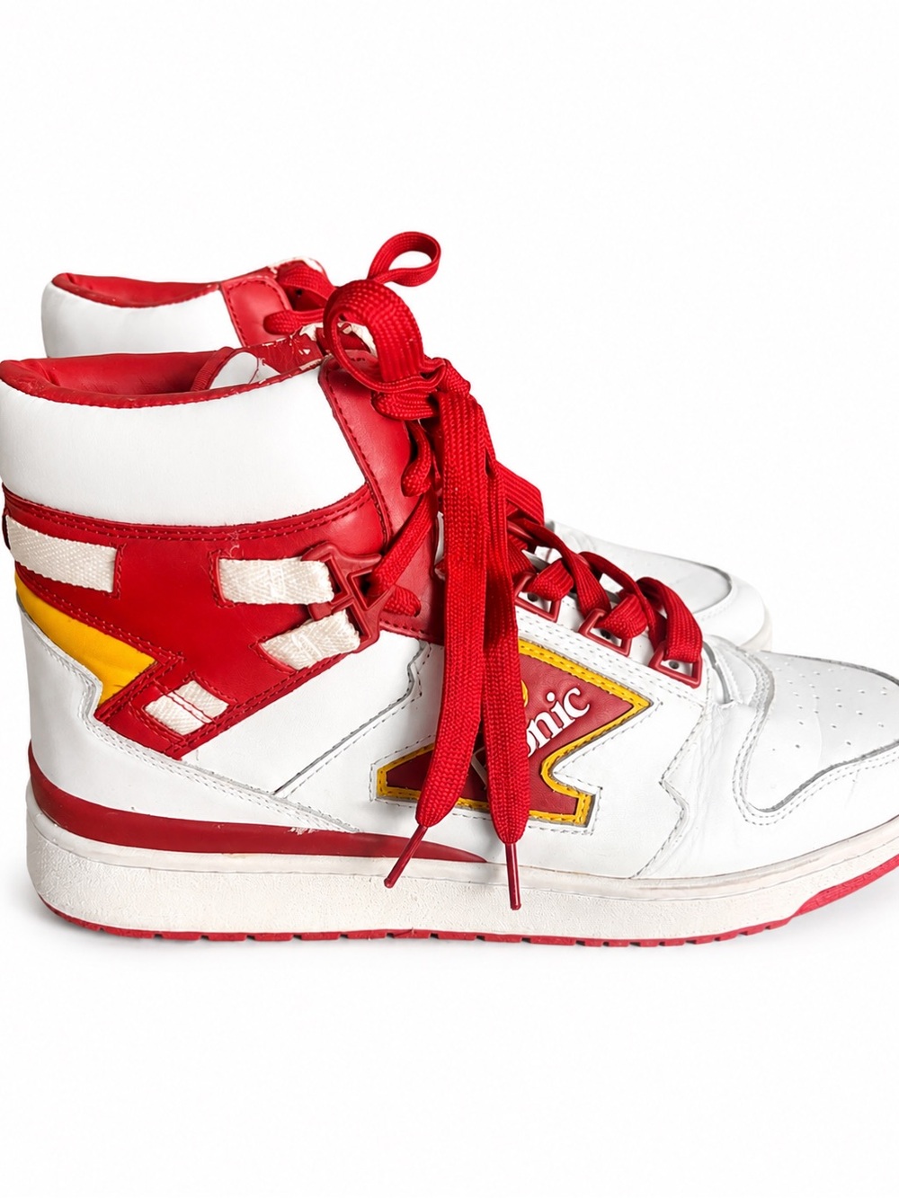 Etonic Akeem The Dream Hakeem Olajuwon High Top Sneakers Red White Men’s 12
